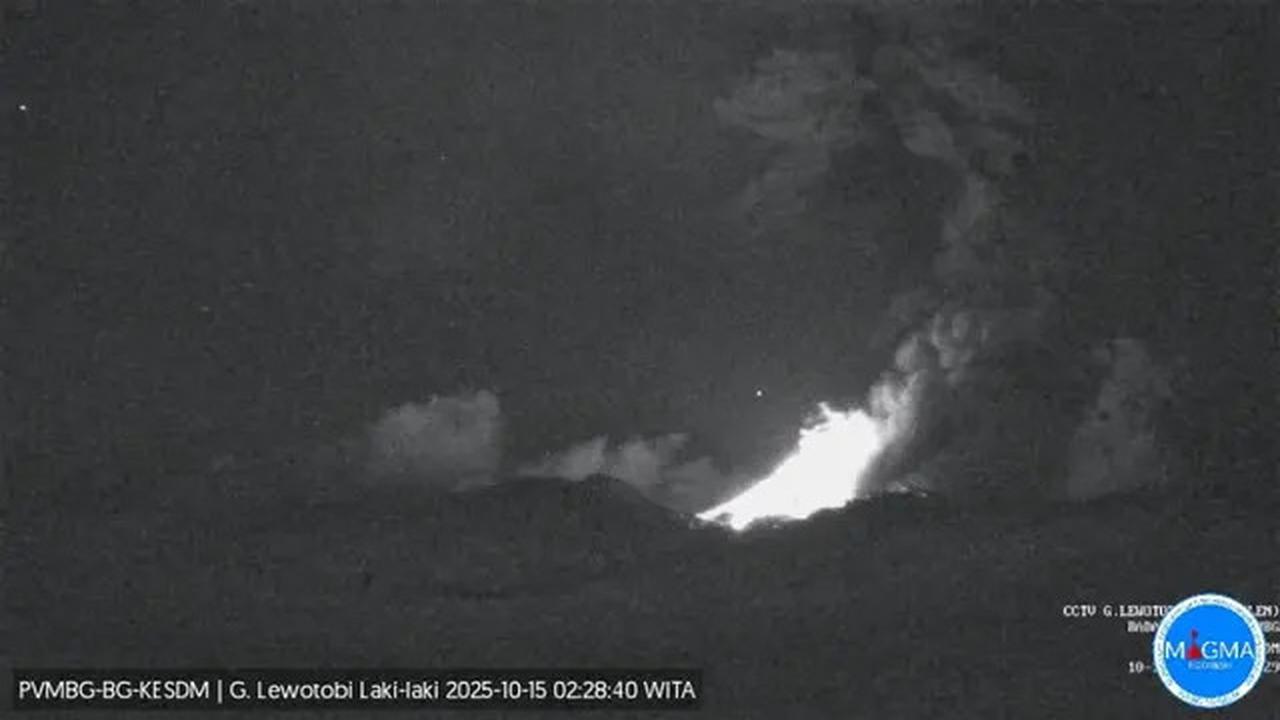 Detik-Detik Gunung Lewotobi Laki-laki Erupsi Selasa Malam, Statusnya Naik ke Level Awas