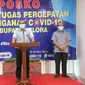 Bupati Blora Djoko Nugroho saat konferensi pers data terkini Covid-19. (Liputan6.com/Ahmad Adirin)