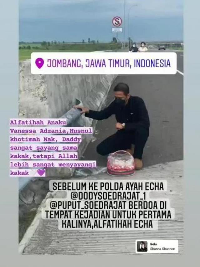 Doddy Sudrajat tabur bunga di Tol tempat kecelakaan Vanessa Angel