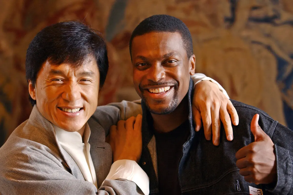 Jackie Chan dan Chris Tucker pada 2001. (ERIC FEFERBERG / AFP)