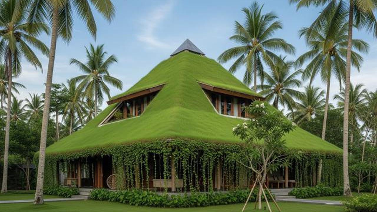 Green Roof di Atap Limas (Miring)/Rumah Compact dengan Atap Tanaman Hijau Anti Panas dan Bocor (Sumber: gemini.com)