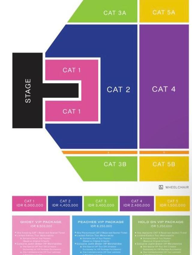 Harga tiket konser Justin Bieber di Jakarta.