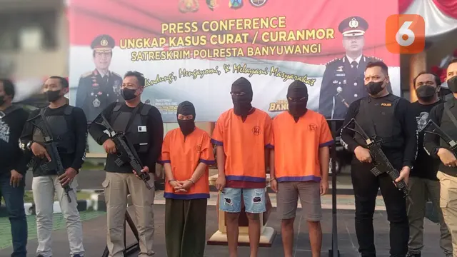 Komplotan curanmor di Banyuwangi dibekuk polisi. (Hermawan Arifianto/Liputan6.com)