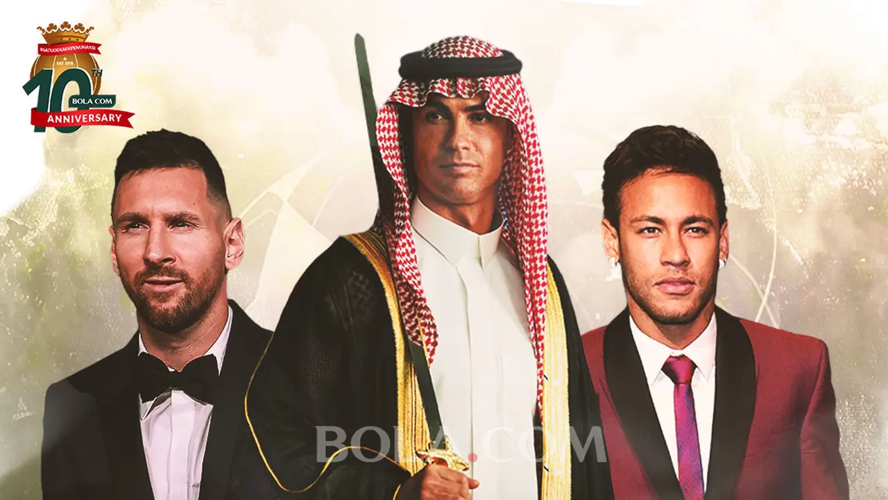 Artikel 10 Tahun Bola.com - Cristiano Ronaldo, Lionel Messi, Neymar