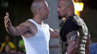 Dua bintang Fast and Furious, Vin Diesel dan Dwayne Johnson.