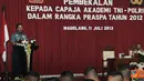 Citizen6, Magelang: Dalam pembekalan tersebut, Panglima TNI berpesan agar para Capaja TNI dan Polri harus senantiasa menjunjung tinggi kehormatan dan Kode Etik Perwira. (Pengirim: Badarudin Bakri).