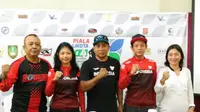 Tim sepatu roda Indonesia mengikuti ajang Piala Walikota Solo untuk memantapkan persiapan menuju ajang Asian Games 2018 mendatang. (Bola.com/Ronald Seger)