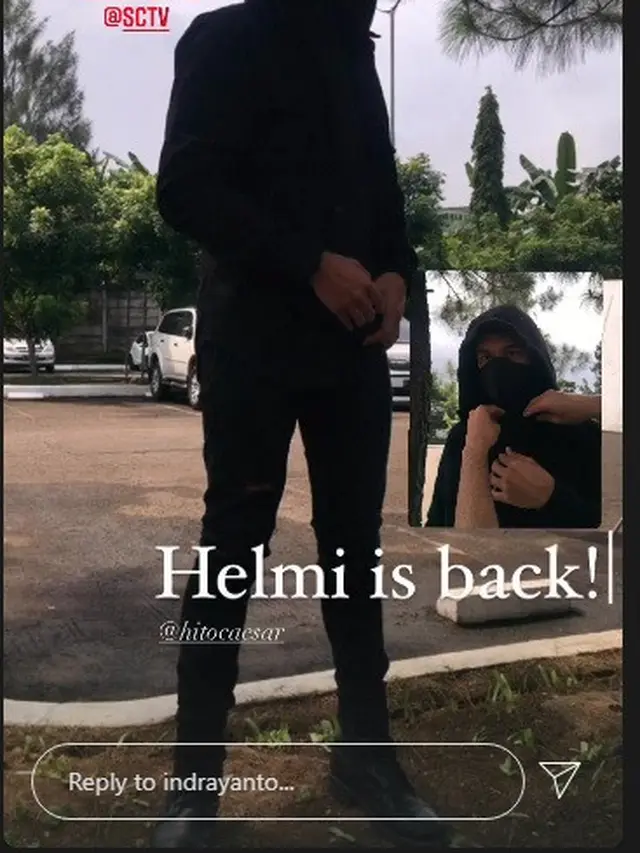 Dalam tayangan Rabu malam, Hito terlihat mengenakan pakaian serba hitam.