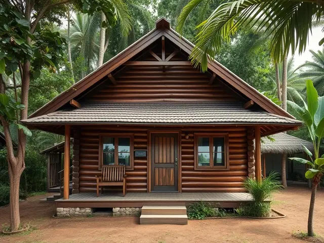 Rumah Kayu Kecil Bergaya Cottage  (Sumber: qwen.ai)