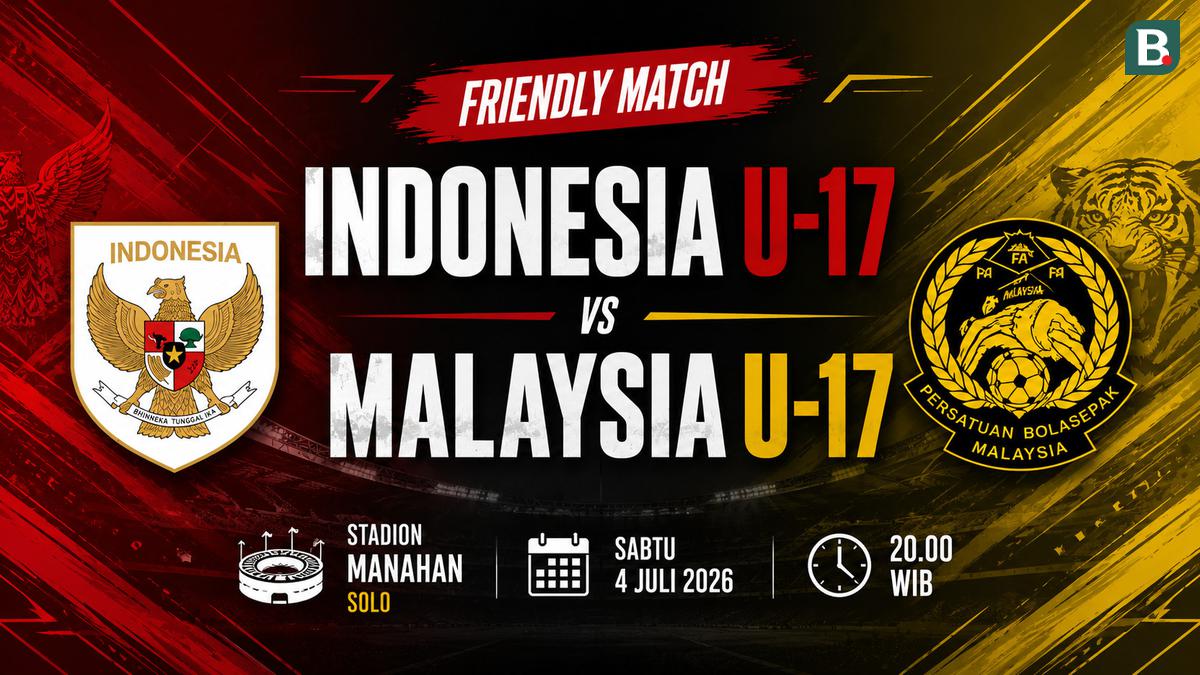 Jadwal Live Laga Uji Coba Timnas Indonesia U-17 Vs Malaysia U-17 di Indosiar dan Vidio