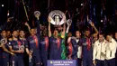 Tiga kali berturut-turut PSG menjadi juara Liga Prancis sejak musim 2021/2022. (FRANCK FIFE/AFP)