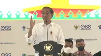 Presiden Joko Widodo (Jokowi) dalam kegiatan Pemberian Nomor Induk Berusaha (NIB) Pelaku Usaha Mikro dan Kecil (UMK) Perseorangan, di Jakarta, Rabu (13/7/2022).