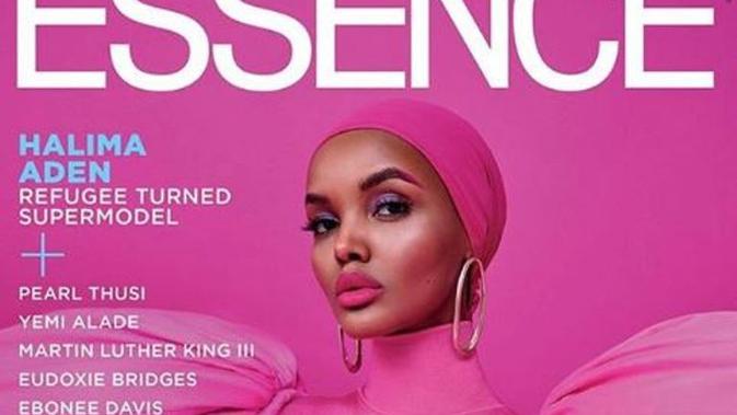 Halima Aden menjadi model sampul majalah Essence edisi Januari 2020. (dok.Instagram @halima/https://www.instagram.com/p/B6bbnbJhDxf/Henry)