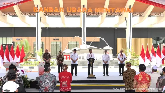 Presiden Joko Widodo (Jokowi) meresmikan Bandara Mentawai di Kepulauan Mentawai, Sumatera Barat.