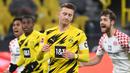 Marco Reus. Striker berusia 31 tahun asal Jerman ini bersinar terang saat memperkuat Borussia Dortmund. Tiga trofi Piala Super Jerman dan 1 trofi DFB Pokal sukses diraihnya. Selalu digagalkan Bayern Munich untuk merebut trofi juara liga domestik. (AFP/Ina Fassbender/Pool)