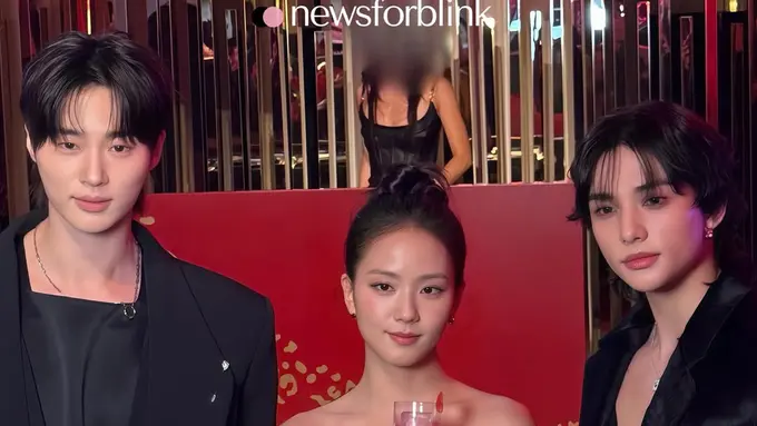 Pesona Jisoo BLACKPINK Bergaun Hitam, Diapit Byun Woo-seok dan Hyunjin Stray Kids di Cartier 2025 End of Year Party