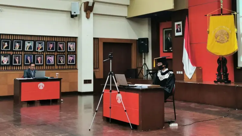 UI menggelar sidang promosi doktor Said Romadlan secara online (Istimewa).