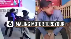 Nasib apes dialami oleh seorang maling motor yang tercyduk oleh pemiliknya.