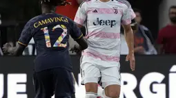 Juventus menutup babak pertama dengan keunggulan 2-1. (AP Photo/John Raoux)