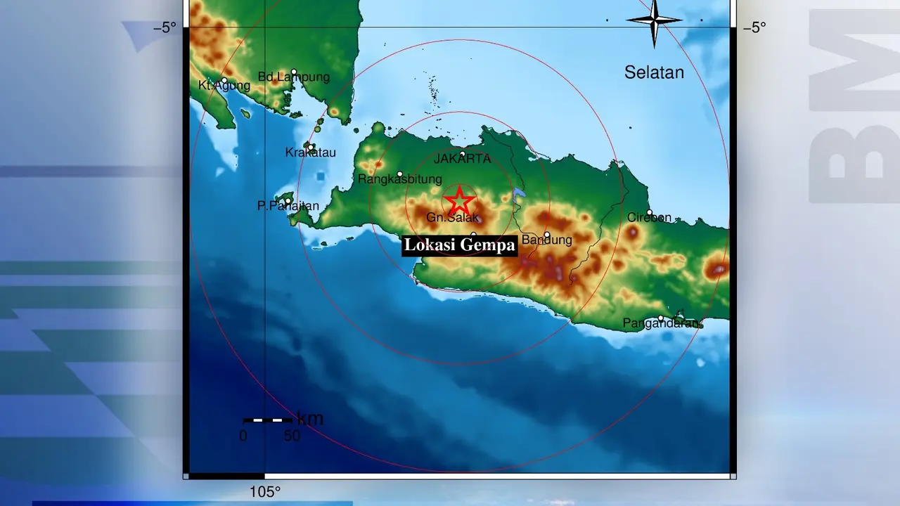 Gempa mengguncang wilayah Bogor, Jawa Barat, Kamis, 10 April 2025 sekitar pukul 22.16 WIB. (BMKG)