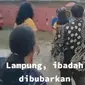 Video pelarangan kebaktian di Gereja Kristen Kemah Daud (GKKD) di Kelurahan Rajabasa Jaya, Bandarlampung, viral di media sosial. (Liputan6.com/ Ist)