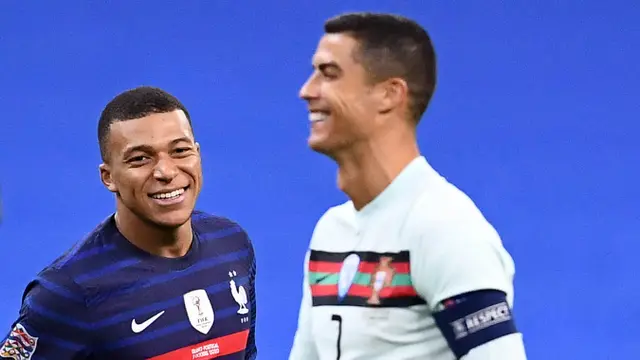 Momen Keakraban Cristiano Ronaldo dan Kylian Mbappe, Portugal Kontra Prancis Sama Kuat