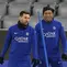 Kylian Mbappe dan Lionel Messi dari PSG mengikuti sesi latihan di Munich, Jerman, Selasa (7/3/2023). PSG akan bertanding melawan Bayern Muenchen pada leg 2 babak 16 besar Liga Champions 2022/2023 di Allianz Arena. (AP Photo/Matthias Schrader)