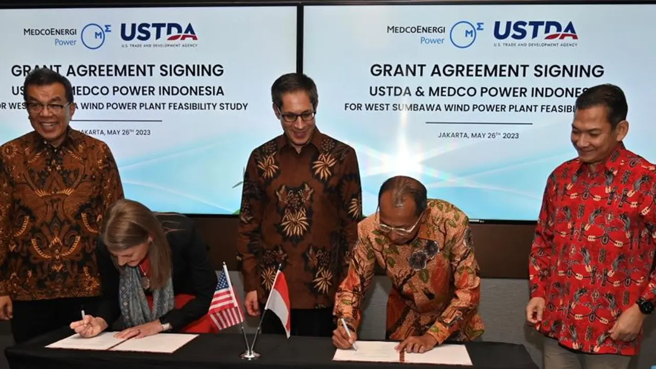 Acara penandatanganan hibah di Jakarta, Indonesia pada hari Jumat (26/5/2023).