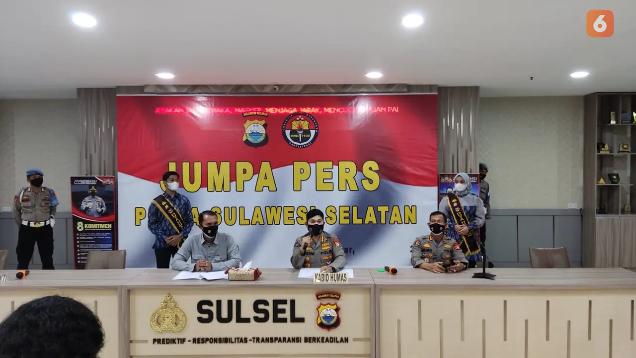 Konferensi Pers Polda Sulsel (Liputan6.com/Fauzan)
