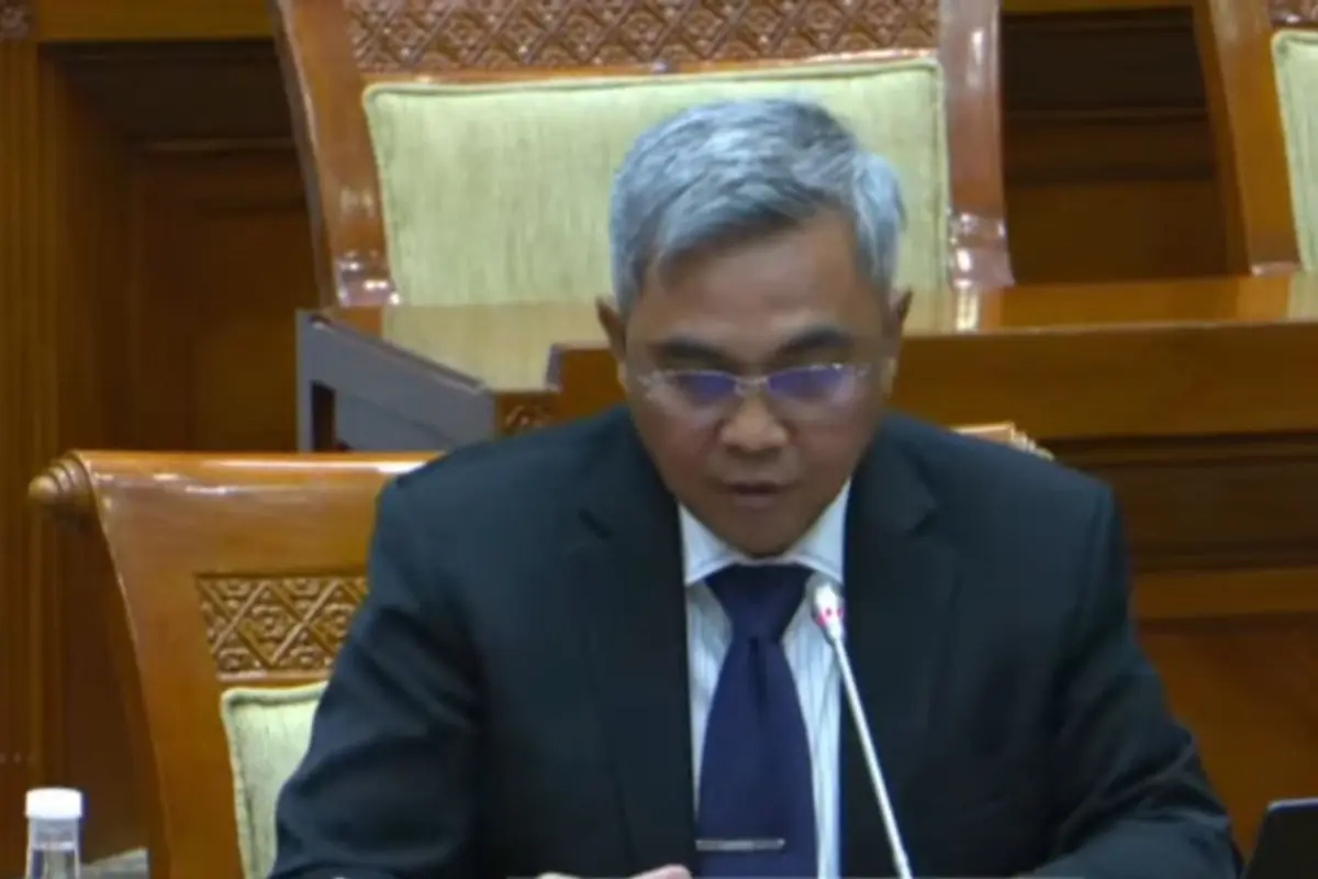 Calon Pimpinan (Capim) Komisi Pemberantasan Korupsi (KPK) Setyo Budianto saat mengikuti uji kelayakan atau fit and proper test di hadapan Komisi III DPR RI.