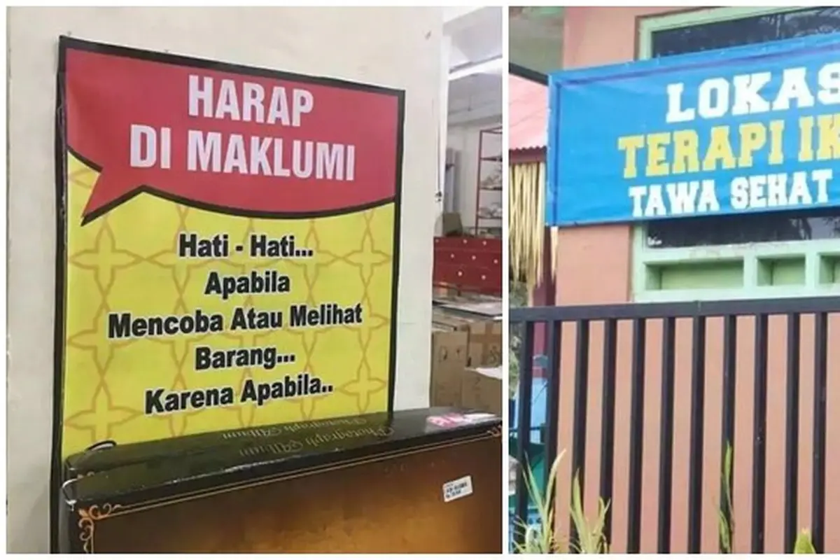 8 Potret Tulisan Tak Selesai di Spanduk Ini Bikin Mikir Keras