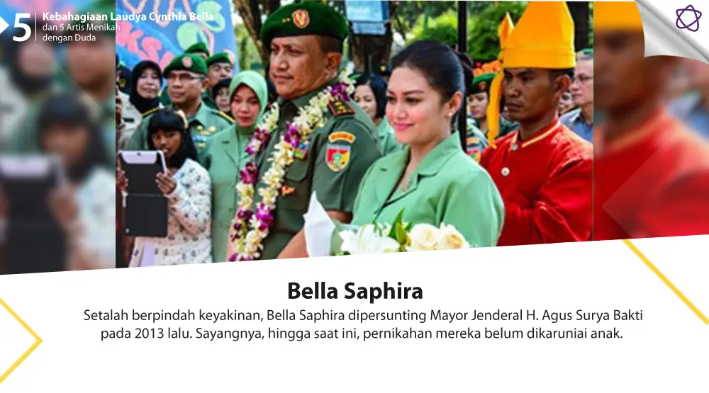 Kebahagiaan Laudya Cynthia Bella dan 5 Artis Menikah dengan Duda. (Foto: via kodam-wirabuana.mil.id, Desain: Nurman Abdul Hakim/Bintang.com)