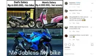 Berbagai hal bisa dijadikan Meme menarik, tidak terkecuali yang berkaitan dengan otomotif. (Instagram)