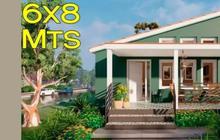 8 Desain Rumah Sederhana Ukuran 6x8 dengan Teras & Taman Mini, Inspirasi Hunian Asri 2025