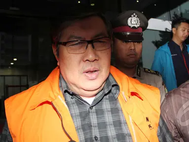 Mantan Kepala Badan Pengawas Perdagangan Berjangka Komoditi (Bappebti) Syahrul Raja Sempurnajaya, usai menjalani pemeriksaan di gedung Komisi Pemberantasan Korupsi (KPK), Jakarta, Rabu (11/3/2015).(Liputan6.com/Helmi Afandi)