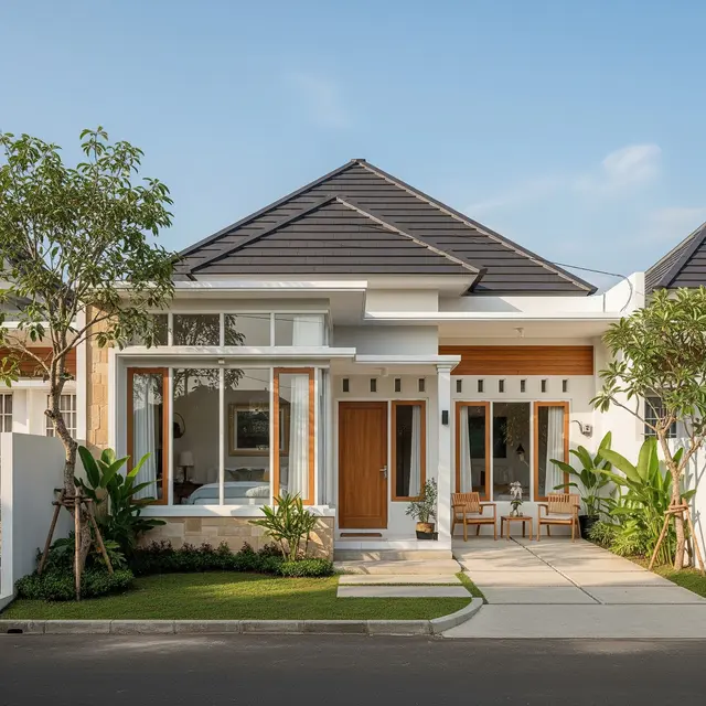 9 Model Rumah Minimalis 1 Lantai dengan Atap Tinggi dan Jendela Besar, Fungsionalitas dan Estetika Modern