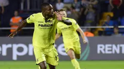 Penyerang Villarreal, Cedric Bakambu menorehkan namanya pada pada posisi ketiga top scorer sementara La Liga Santander dengan koleksi delapan gol hingga pekan ke-12. (AFP/Jose Jordan)