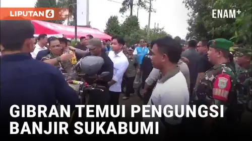 VIDEO: Naik Motor Trail, Gibran Datangi Lokasi Bencana Banjir di Sukabumi