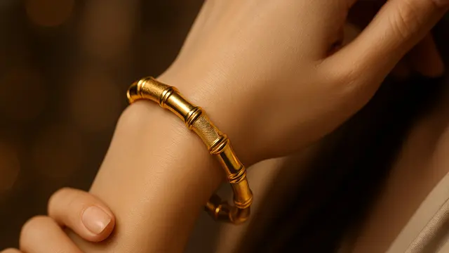 Gelang Emas 24 Karat 5 Gram Motif Bambu