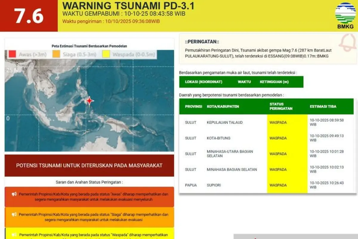 Guncangan gempa Filipina terasa hingga Sulawesi Utara