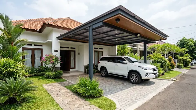 Desain Carport Rumah Tanpa Pagar