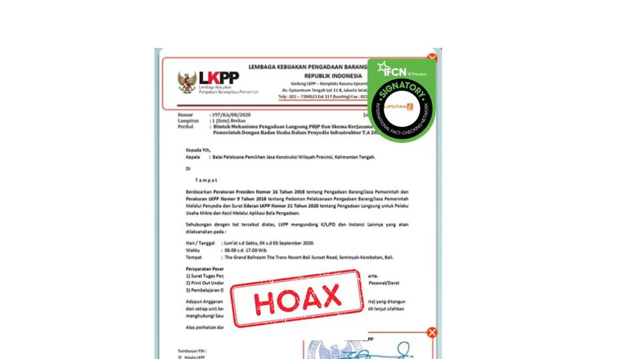 Cek Fakta surat undangan LKPP