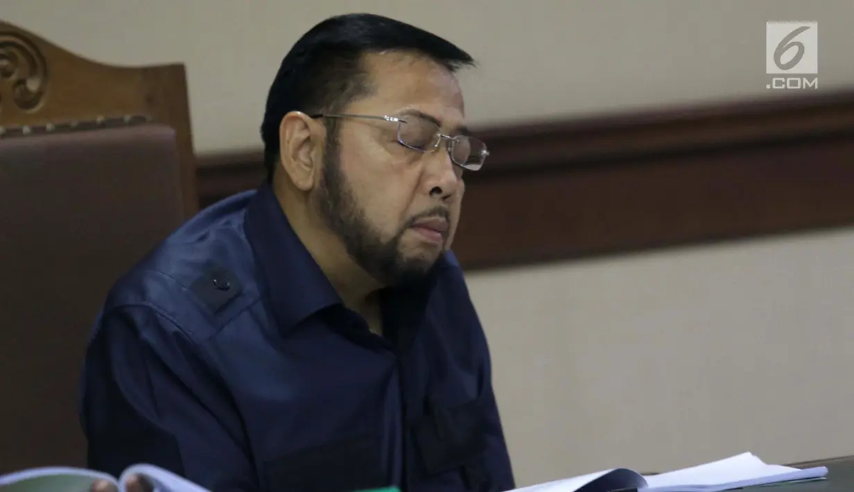 Terpidana kasus korupsi pengadaan e-KTP, Setya Novanto saat mengikuti sidang pengajuan permohonan peninjauan kembali (PK) ke Mahkamah Agung di Pengadilan Negeri Jakarta Pusat, Rabu (28/8/2019). Sidang beragendakan pembacaan nota permohonan peninjauan kembali. (Liputan6.com/Helmi Fithriansyah)