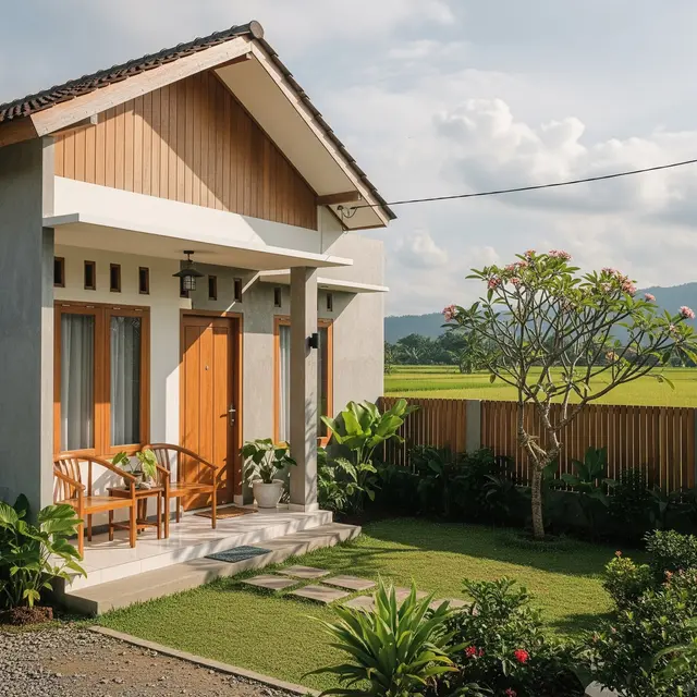 9 Contoh Rumah 1 Lantai di Kampung dengan Backyard Nyaman Buat Keluarga, Hunian Sejuk