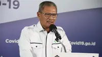 Juru Bicara Pemerintah Untuk Penanganan COVID-19, Achmad Yurianto pada konferensi pers update Corona di Graha BNPB, Jakarta, Kamis (23/4/2020). (Dok Badan Nasional Penanggulangan Bencana/BNPB)