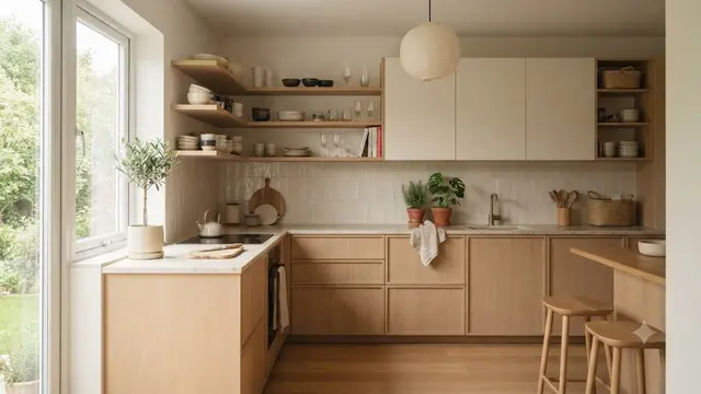 Inspirasi Dapur Japandi dengan Dominasi Warna Natural