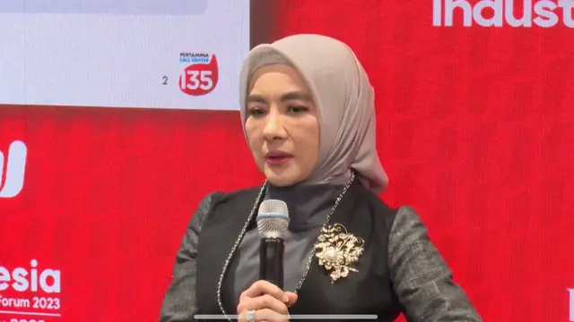Direktur Utama PT Pertamina (Persero) Nicke Widyawati di Paviliun Indonesia pada World Economic Forum (WEF) yang digelar di Davos, Swiss, Rabu (18/1).