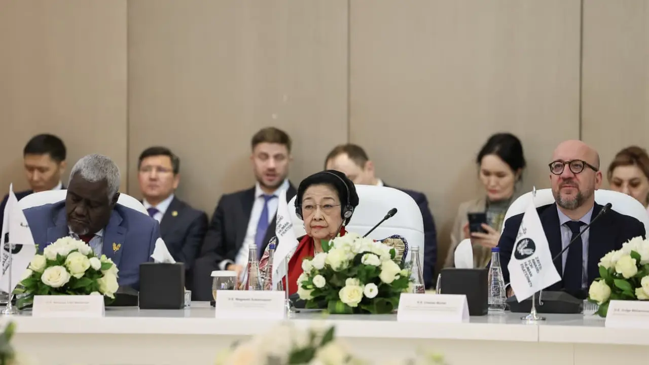 Presiden Kelima RI yang juga Ketua Umum PDIP Megawati Soekarnoputri, menghadiri diskusi meja bundar penghargaan Zayed atau Zayed Award for Human Fraternity Roundtable 2026 (Istimewa)