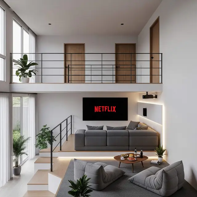 Rumah Sederhana 2 Lantai Minimalis dengan Area Netflix & Chill