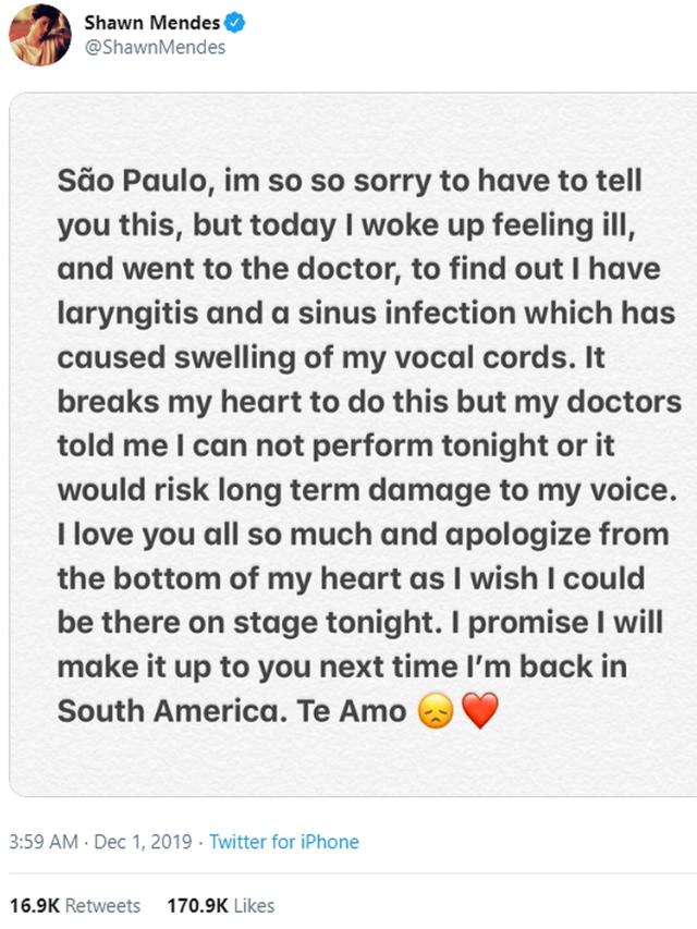 Shawn Mendes (Twitter/ ShawnMendes)